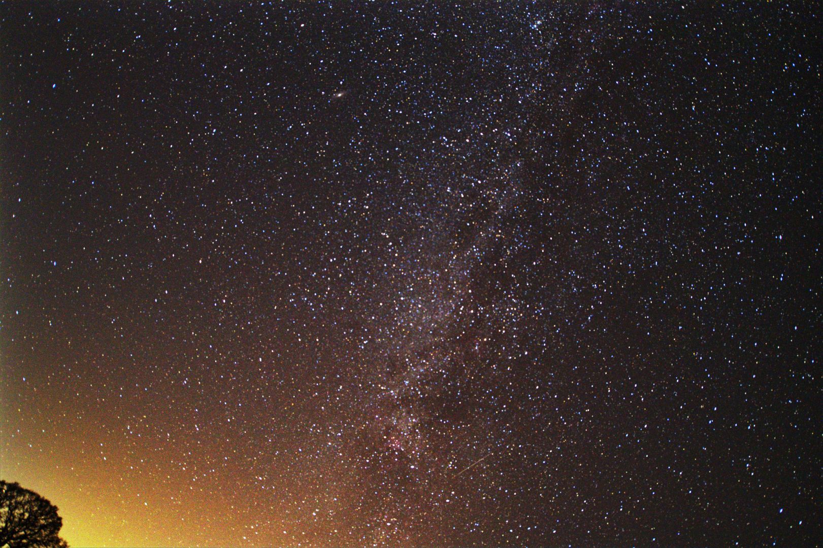 A nighttime stary sky
